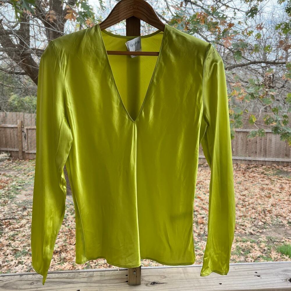 Forte_Forte Women's Neon Yellow/Lime Blouse Size II (Medium)